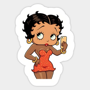 Black Betty Boop Selfie Sticker